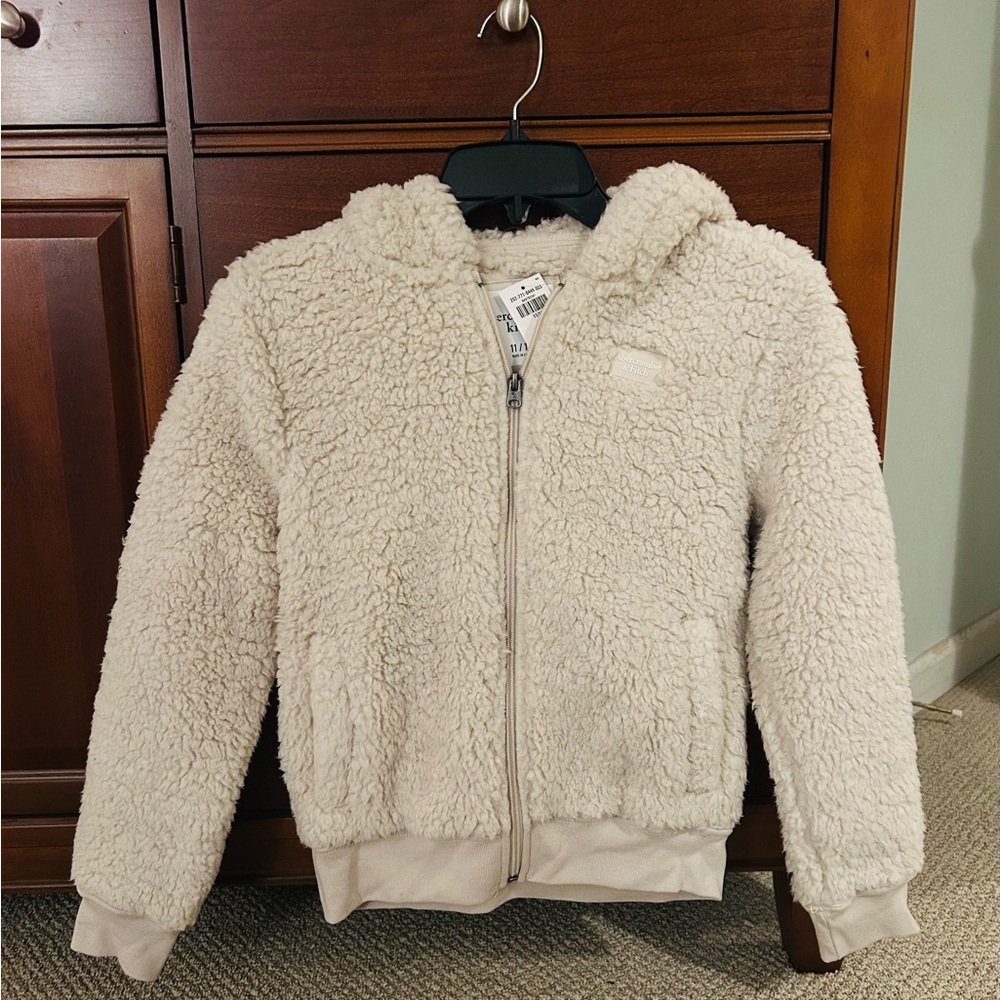 Abercrombie Kids Cream Sherpa Hoodie NWT!!!
